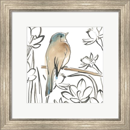 Framed Songbird Meadow III Print