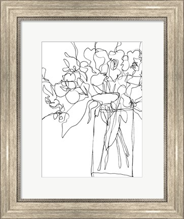 Framed Contour Bouquet II Print