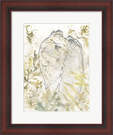 Framed Verdant Shell Fresco IV Print