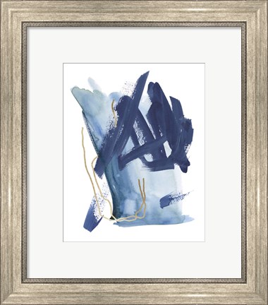 Framed Indigo Collide I Print