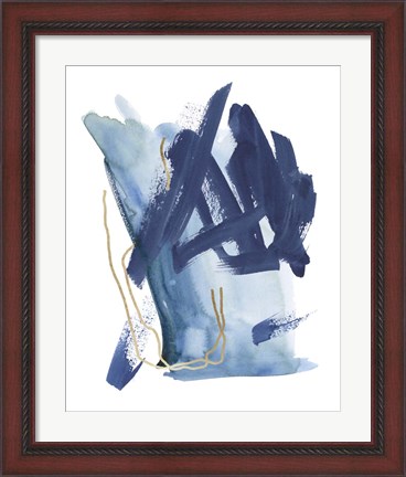 Framed Indigo Collide I Print