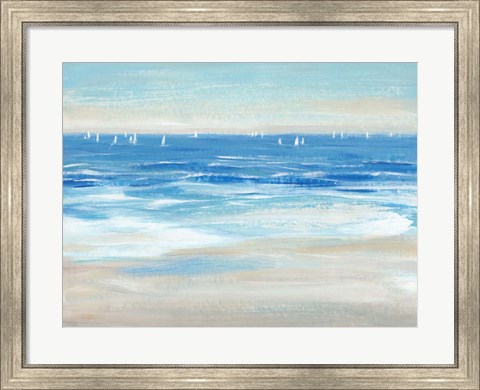 Framed Low Cerulean Tide II Print