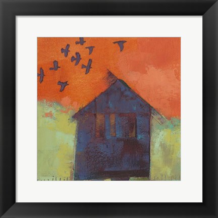 Framed Bird Barn II Print