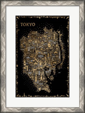 Framed Glam Iconic Cities-Tokyo Print