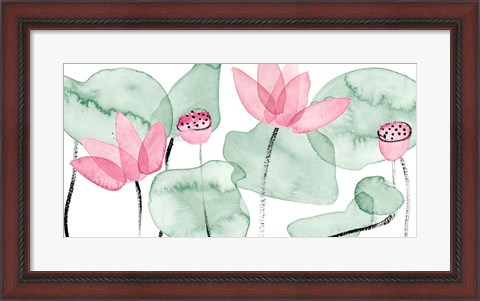 Framed Lotus in Nature I Print