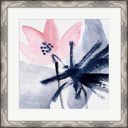 Framed Pink Water Lilies IV Print