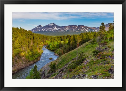 Framed South Fork Of The Two Medicine River In The Lewis And Clark National Forest, Montana Print