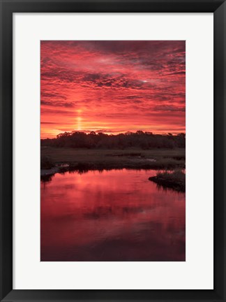 Framed New Jersey, Cape May, Sunrise On Creek Print