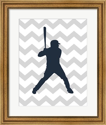 Framed Baseball Chevron Print