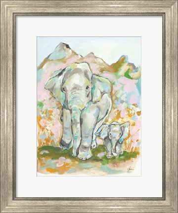 Framed Elephant Summer Print