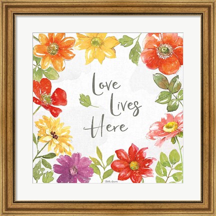 Framed Farmhouse Floral III Print