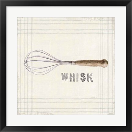 Framed Floursack Kitchen Sign IV Neutral Sq Print