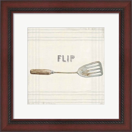 Framed Floursack Kitchen Sign I Neutral Sq Print