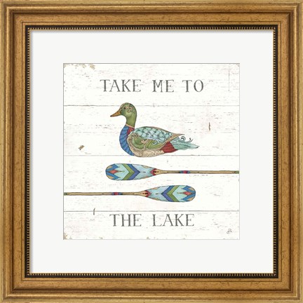 Framed Lake Sketches VII Color Print