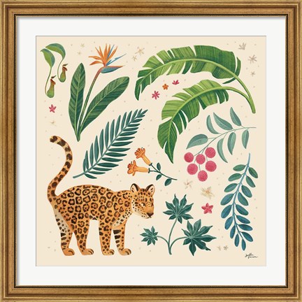 Framed Jungle Love IV Cream Print