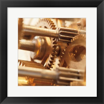 Framed Gilded Gears II Print