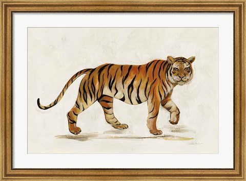 Framed Walking Tiger Light Print