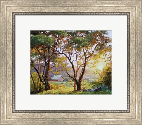 Framed Burnished Landscape Print