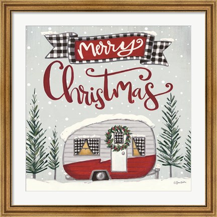 Framed Merry Christmas Camper Print