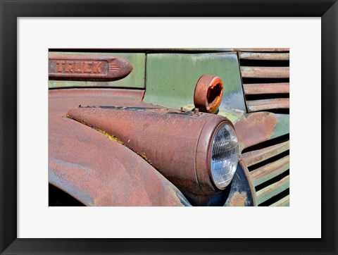 Framed Headlight On Old Truck Detail In Sprague, Washington State Print