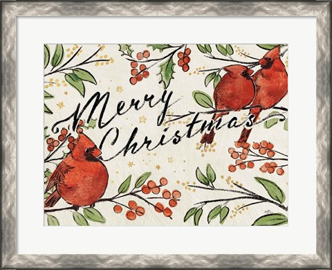 Framed Christmas Lovebirds VIII Crop Print