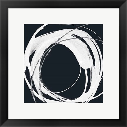 Framed Gilded Enso IV BW Print