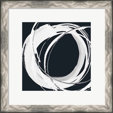 Framed Gilded Enso I BW Print