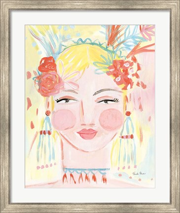 Framed Boho Lady I Print