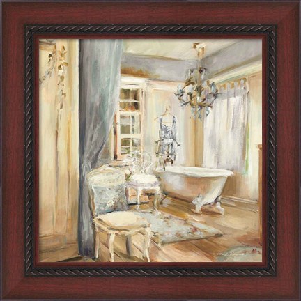 Framed Boudoir Bath I Gray Print