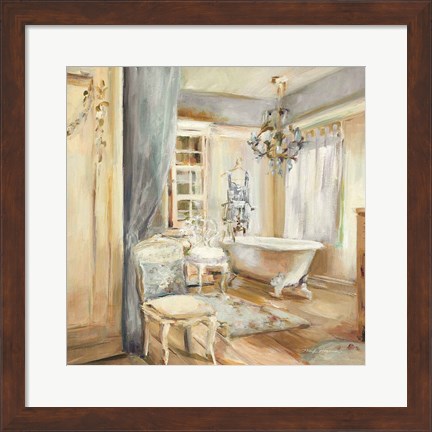 Framed Boudoir Bath I Gray Print