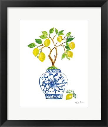 Framed Lemon Chinoiserie II Print