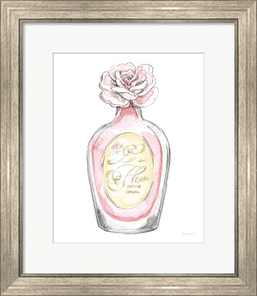 Framed Glamour Pup Perfume I Print