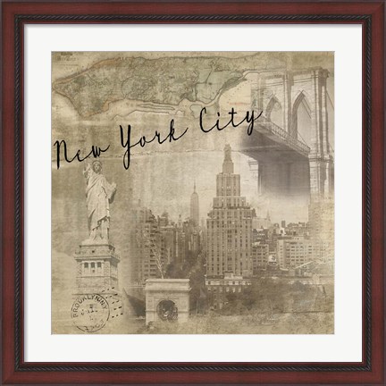 Framed New York Vintage Print