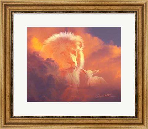 Framed Lion And Lamb Print