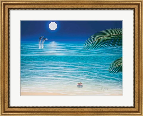 Framed Moonlit Palms Print