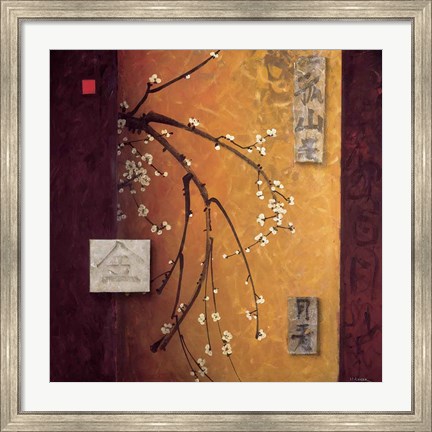 Framed Oriental Blossoms II Print