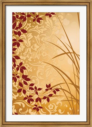 Framed Golden Flourish II Print