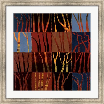 Framed Red Trees I Print