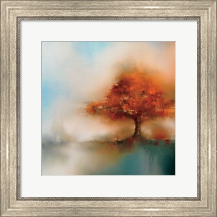 Framed Morning Mist &amp; Maple I Print