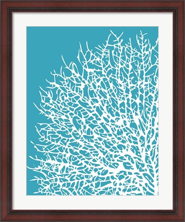 Framed Aqua Coral I Print