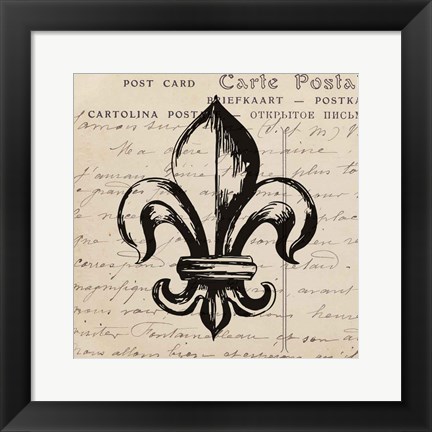 Framed Fleur De Lis II Print