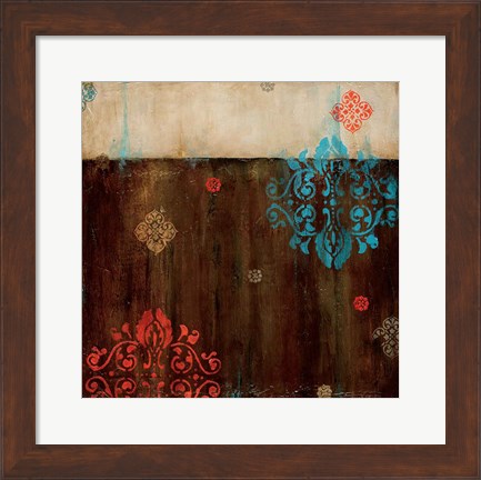 Framed Damask Patterns II Print