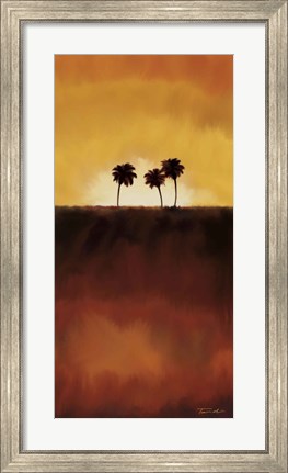 Framed Sunset Palms I Print