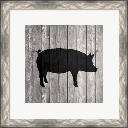 Framed Barn Pig Print