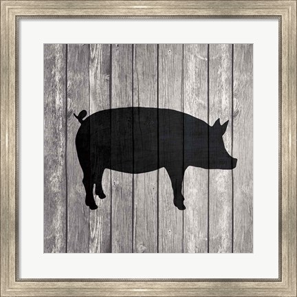 Framed Barn Pig Print