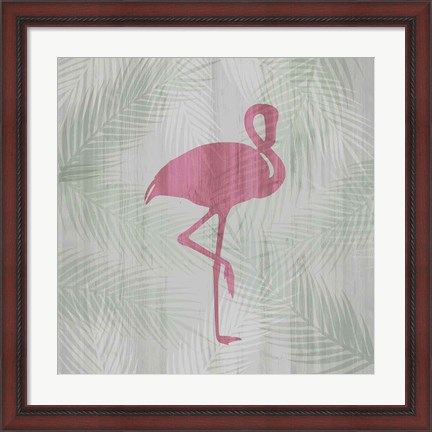 Framed Pink Flamingo I Print