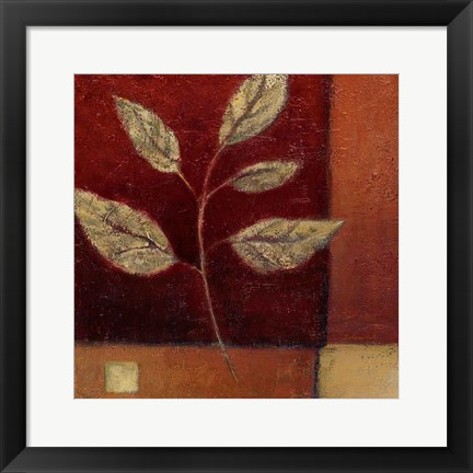 Framed Crimson Leaf Study I Print