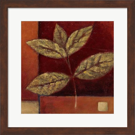 Framed Crimson Leaf Study II Print