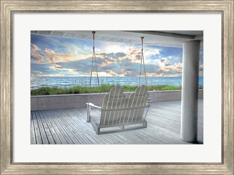 Framed Swing At The Beach Print