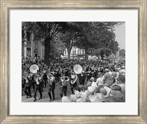 Framed Fourth Of July Main Street Parade With Marching Band Print